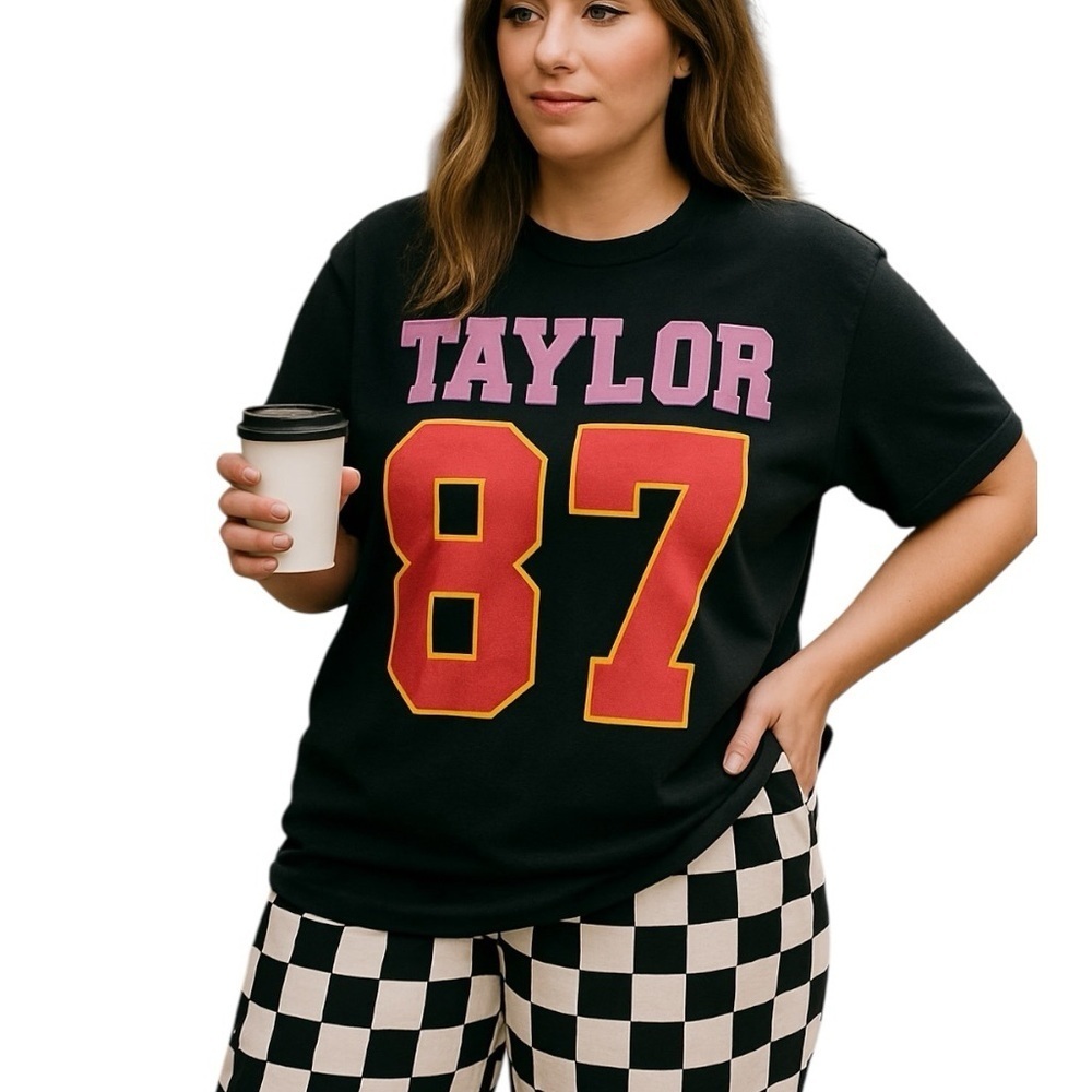 Taylor Swift 87 Travis Kelce Graphic Tshirt Oversized Graphic Tee Casual Chiefs